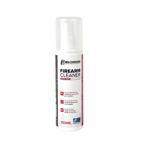 Le nettoyant pour armes Wolfskrieger est efficace, sans ammoniaque, et préserve les finitions, tout en offrant une protection contre la corrosion après nettoyage.